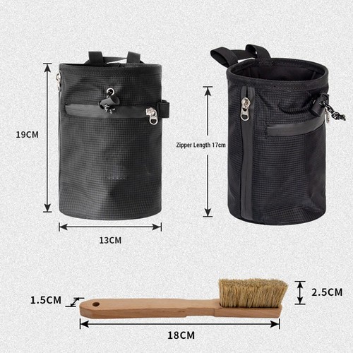 Climbing chalk bag with brush - bag,